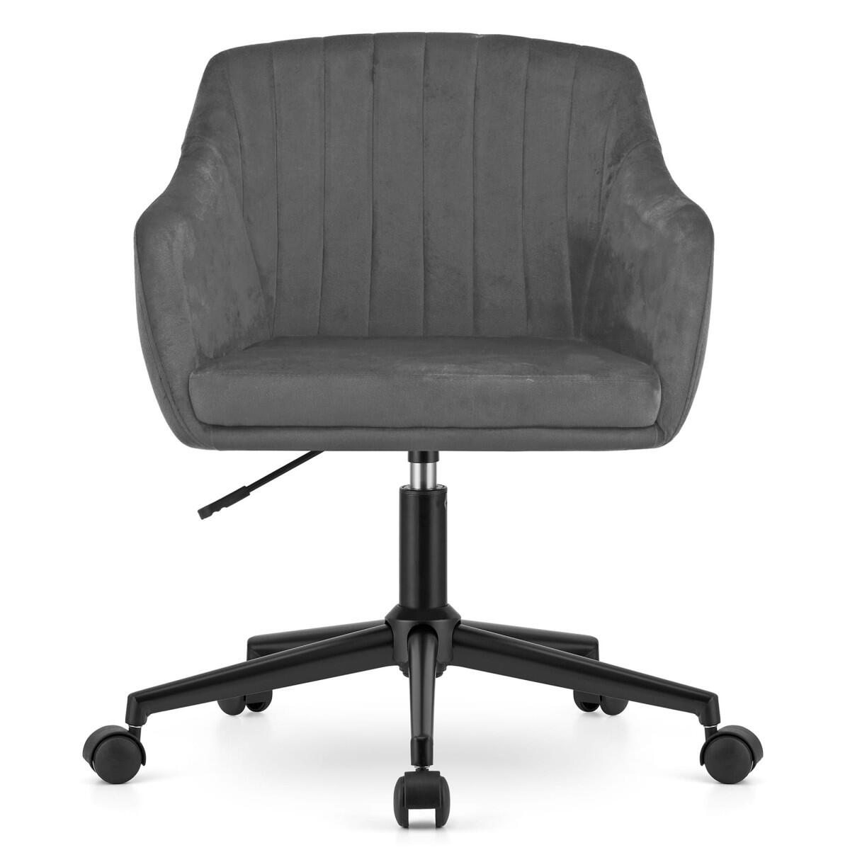 Scaun de birou, Mink, rotativ, catifea, gri si negru, 61x68x75-86 cm