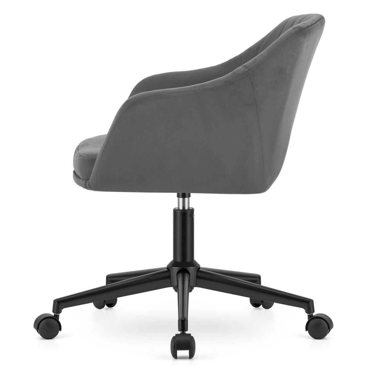 Scaun de birou, Mink, rotativ, catifea, gri si negru, 61x68x75-86 cm