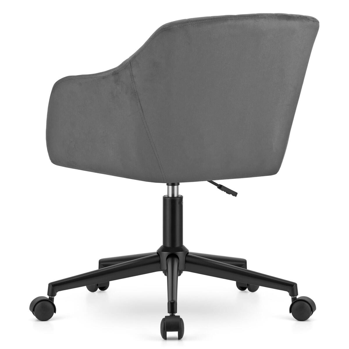 Scaun de birou, Mink, rotativ, catifea, gri si negru, 61x68x75-86 cm