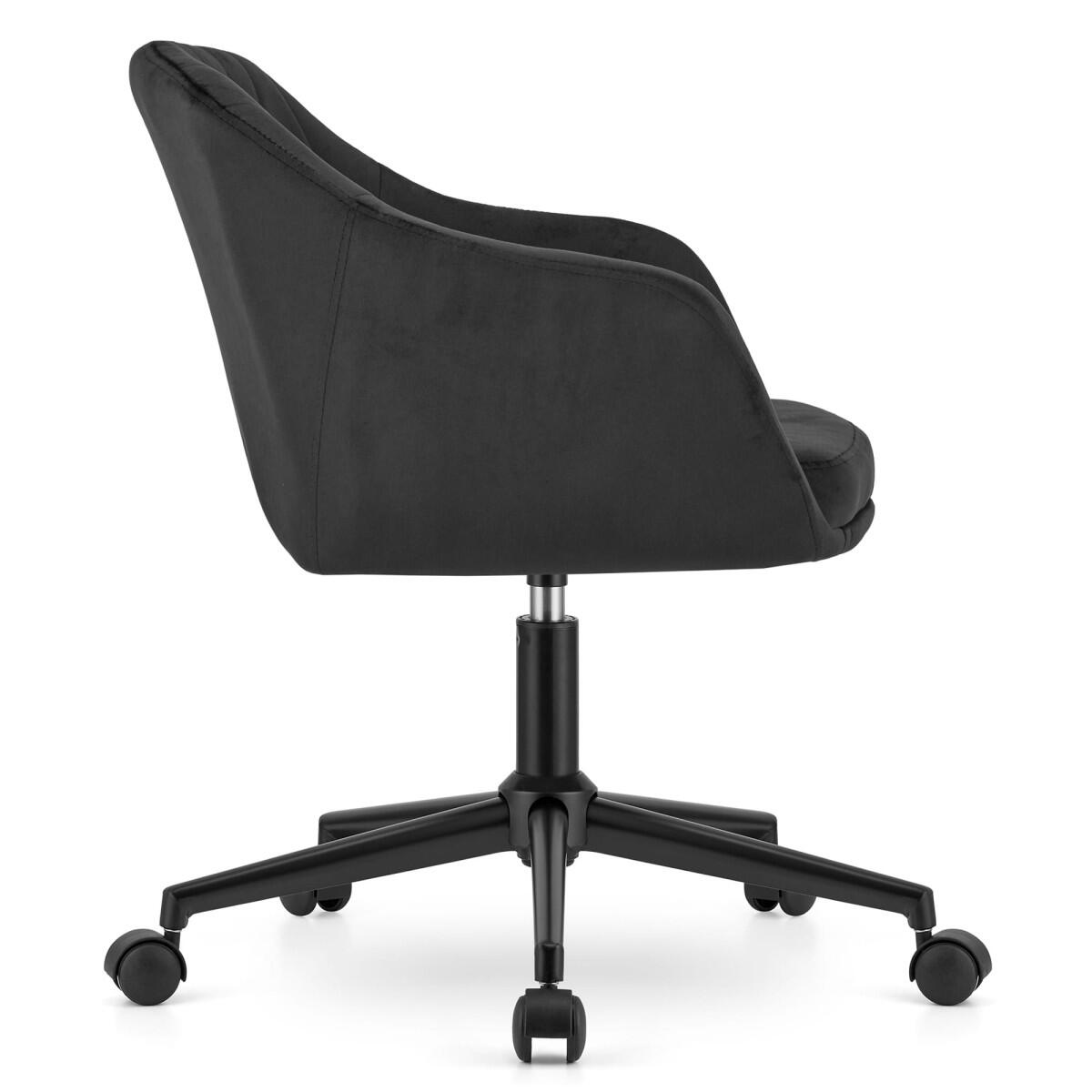 Scaun de birou, Mink, rotativ, catifea, negru, 61x68x75-86 cm