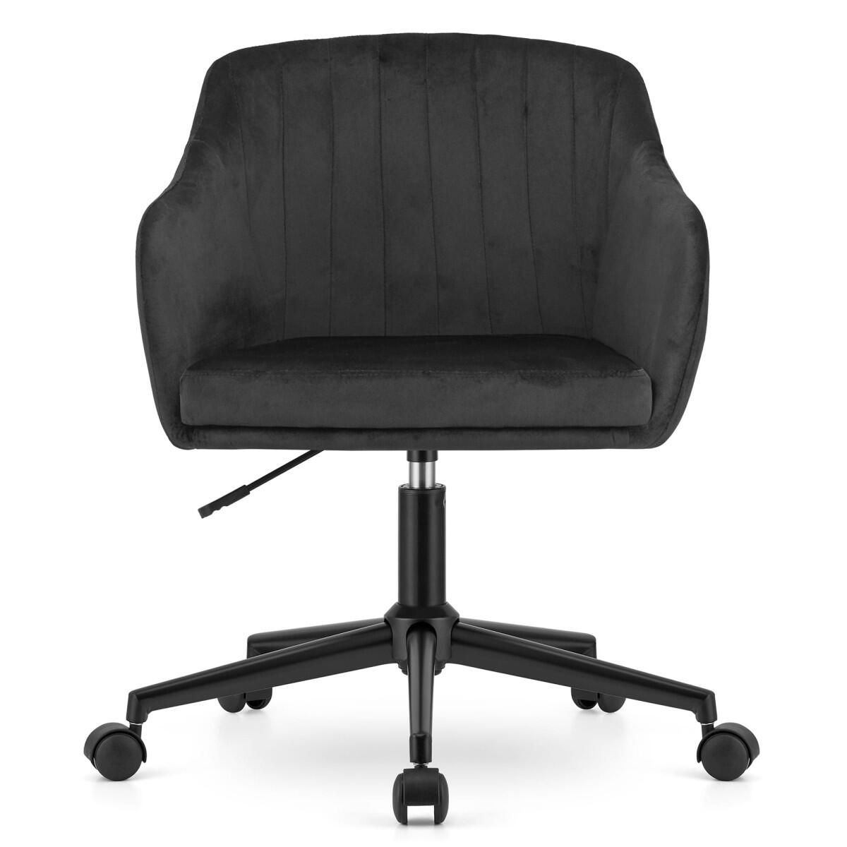 Scaun de birou, Mink, rotativ, catifea, negru, 61x68x75-86 cm