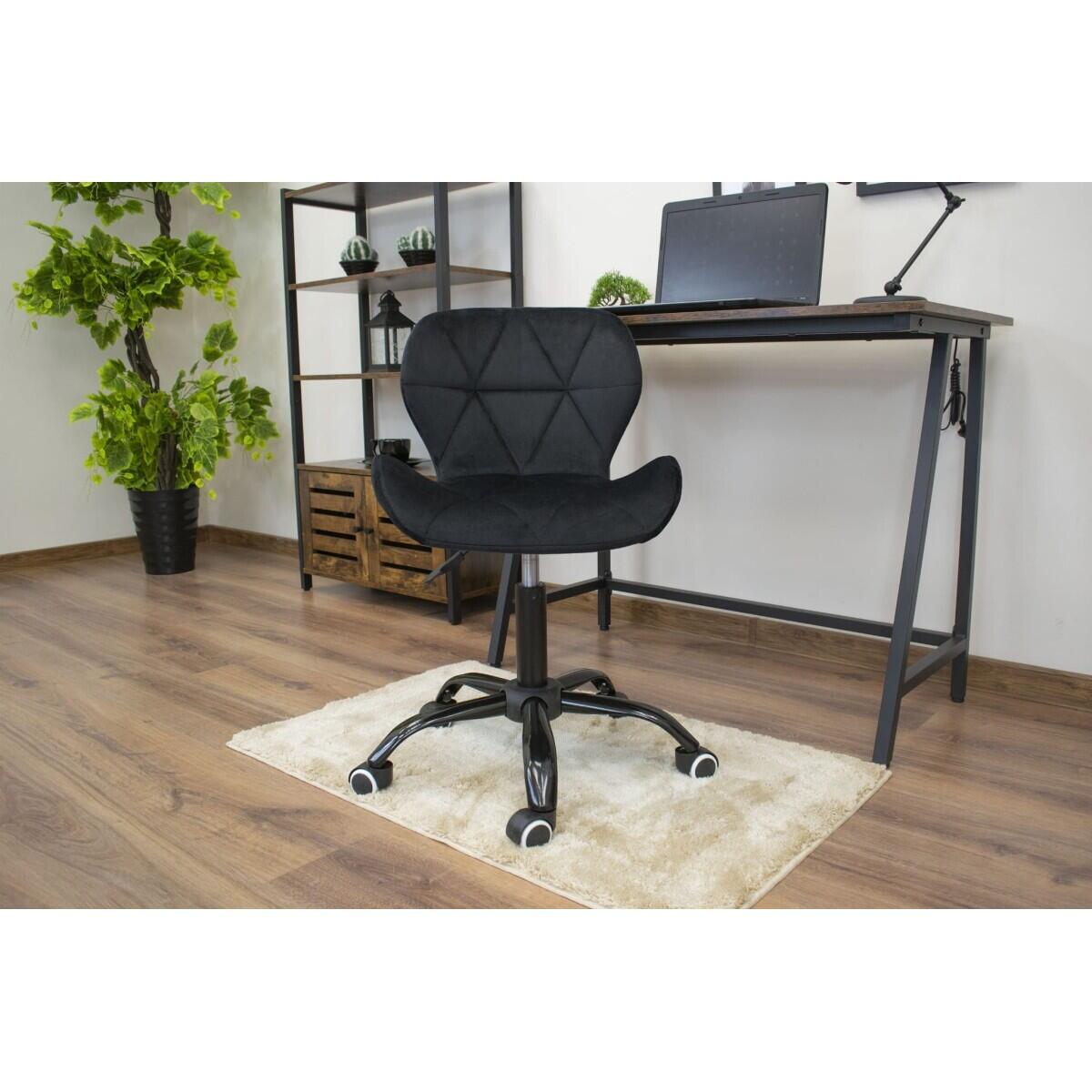 Scaun de birou, Noto, catifea, negru, 53.5x57.5x74-86 cm