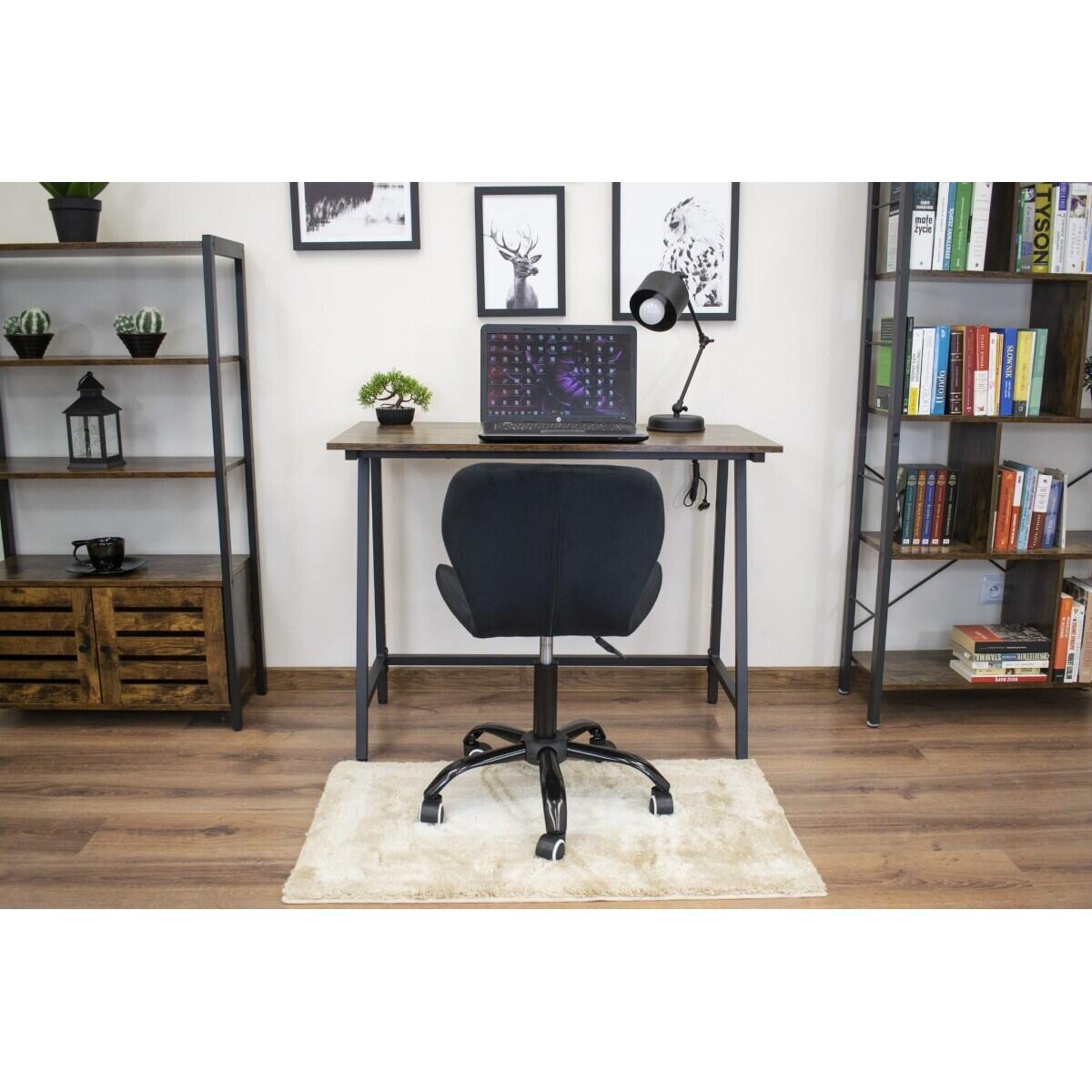 Scaun de birou, Noto, catifea, negru, 53.5x57.5x74-86 cm