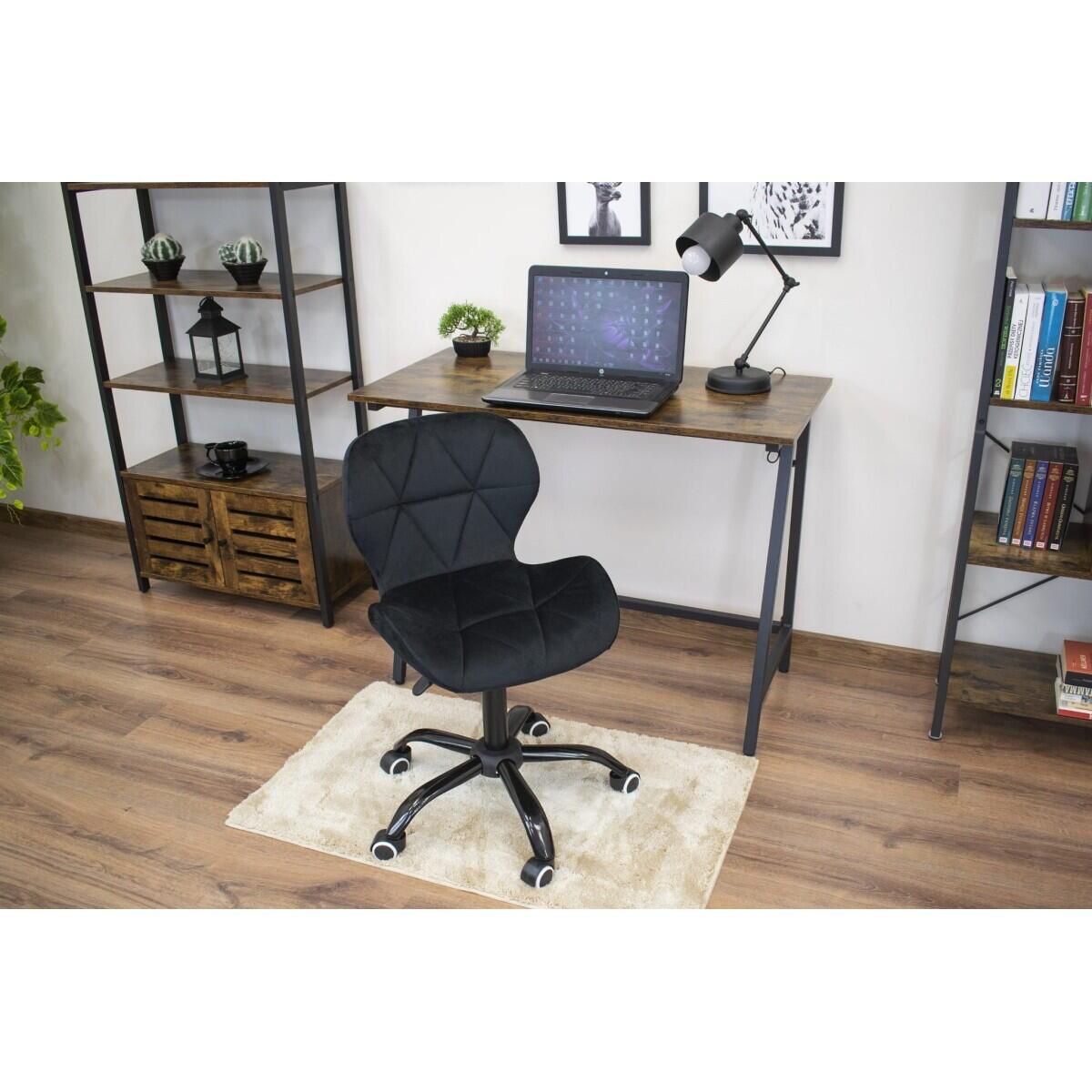 Scaun de birou, Noto, catifea, negru, 53.5x57.5x74-86 cm