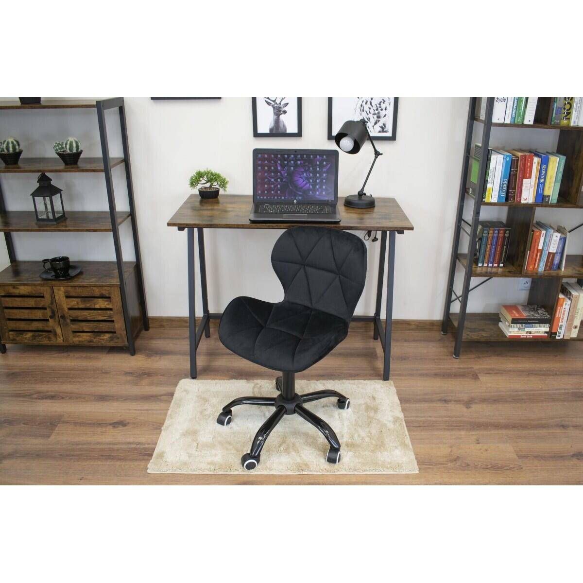 Scaun de birou, Noto, catifea, negru, 53.5x57.5x74-86 cm