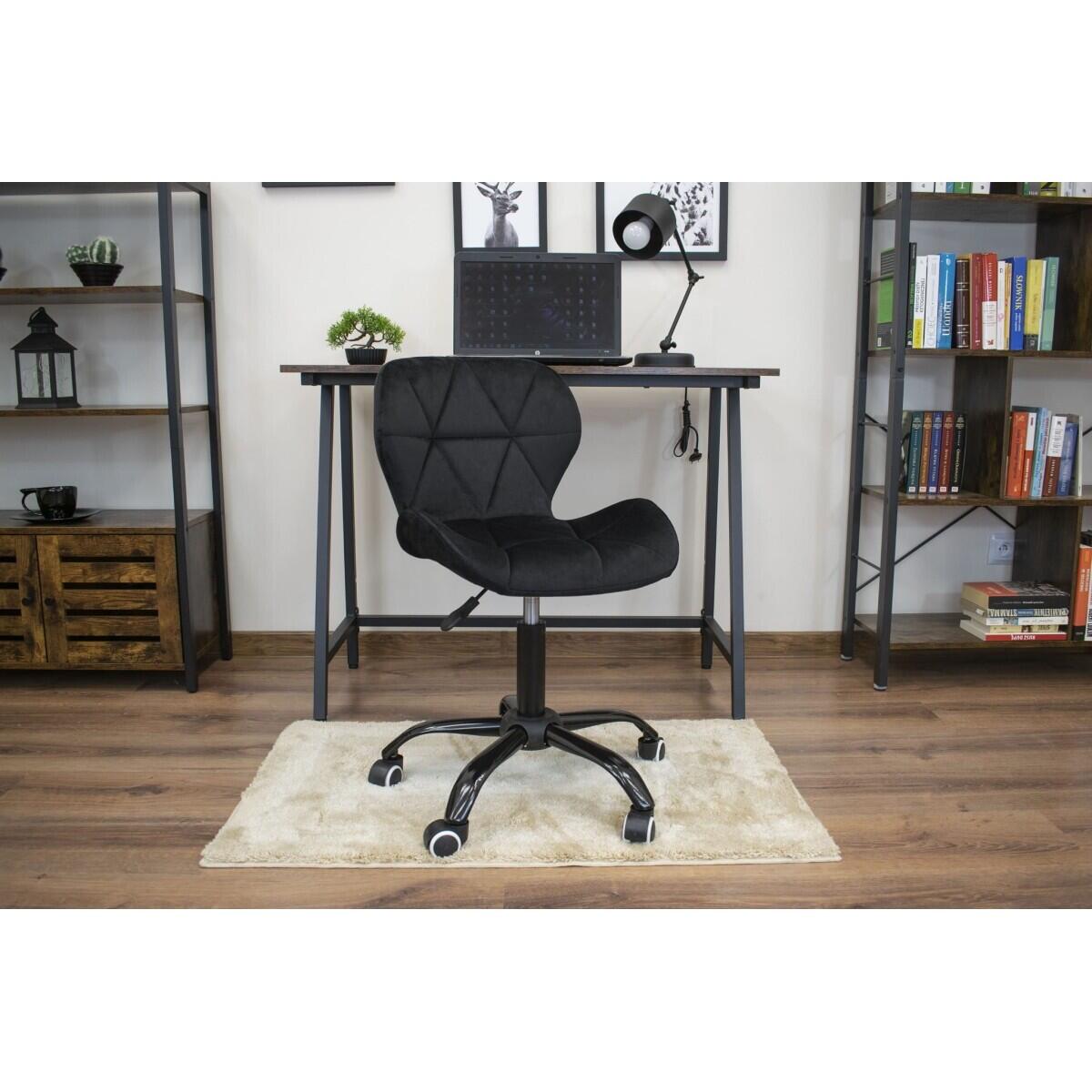 Scaun de birou, Noto, catifea, negru, 53.5x57.5x74-86 cm