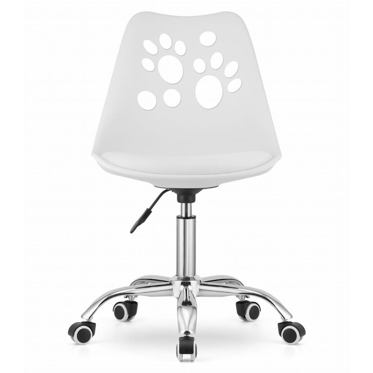 Scaun de birou, Print, rotativ, PP, alb, 50x57x81.5-93.5 cm