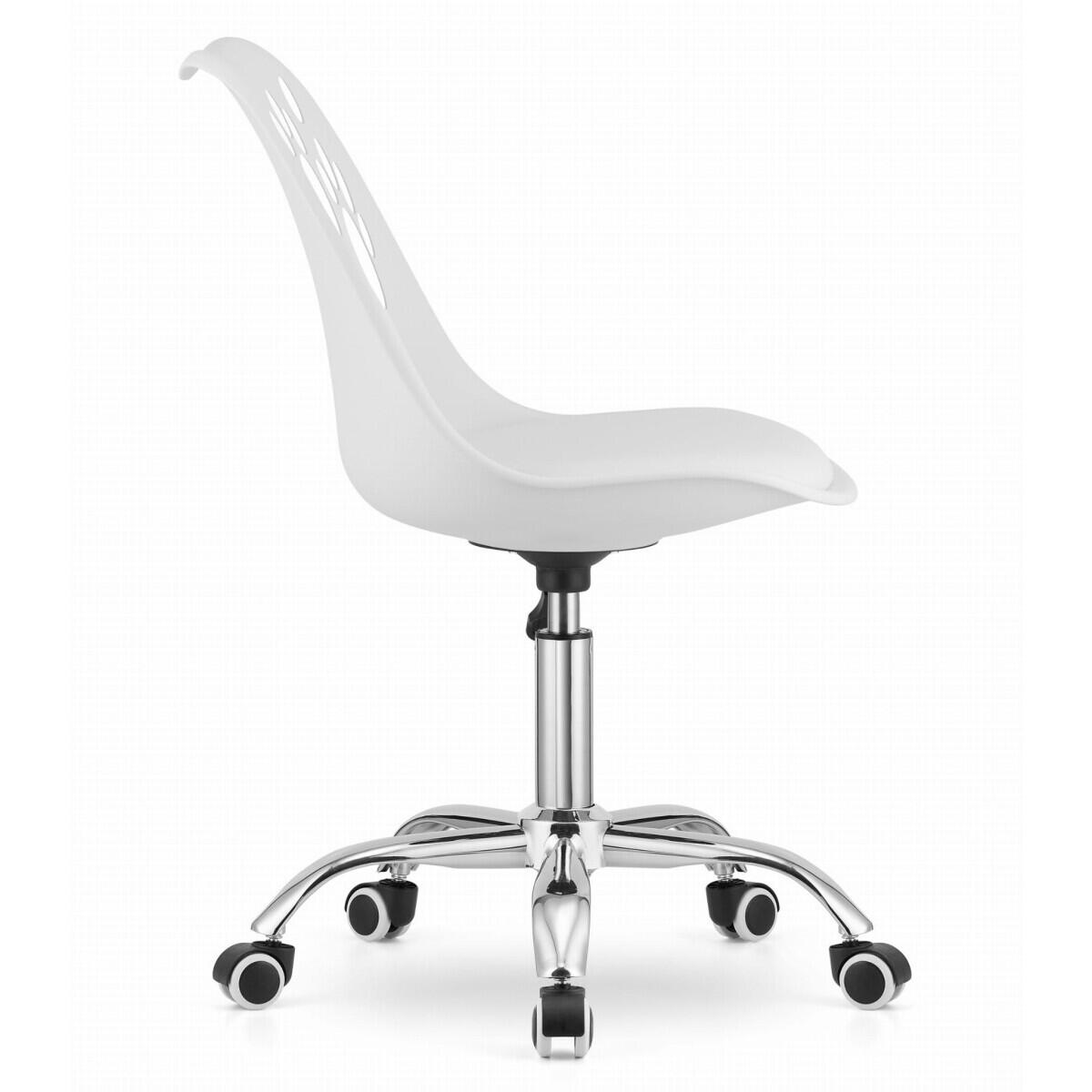 Scaun de birou, Print, rotativ, PP, alb, 50x57x81.5-93.5 cm