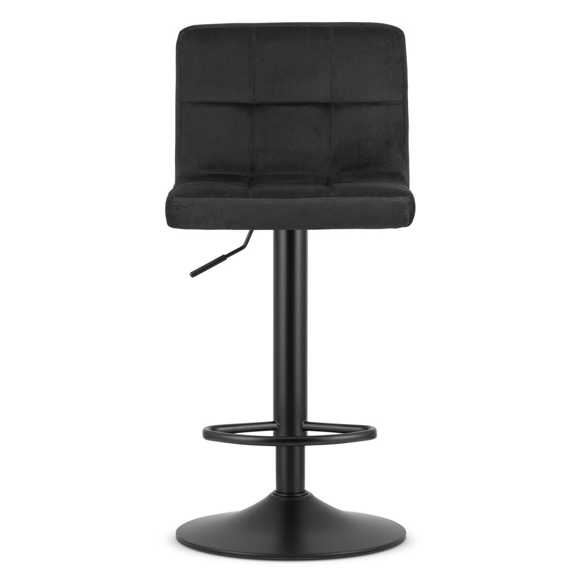 Scaun de bucatarie/bar, Prot, rotativ, catifea, negru, 41x44x87.5-108 cm