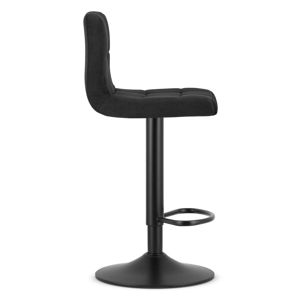 Scaun de bucatarie/bar, Prot, rotativ, catifea, negru, 41x44x87.5-108 cm