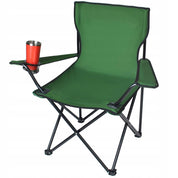 Scaun pliabil gradina, camping, pescuit, verde, cu suport pahar/sticla, husa, max 100 kg, 80x44x80 cm, Trizand