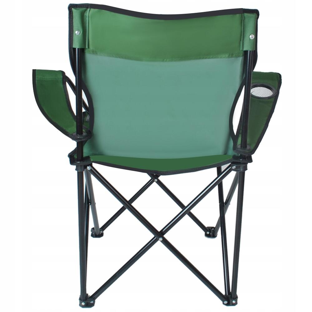 Scaun pliabil gradina, camping, pescuit, verde, cu suport pahar/sticla, husa, max 100 kg, 80x44x80 cm, Trizand