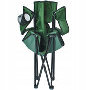 Scaun pliabil gradina, camping, pescuit, verde, cu suport pahar/sticla, husa, max 100 kg, 80x44x80 cm, Trizand