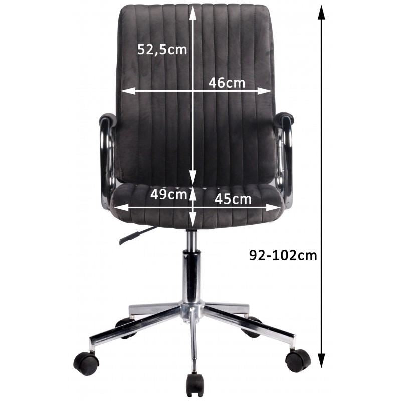 Scaun rotativ, catifea, roz, max 120 kg, 51x61x92/102 cm