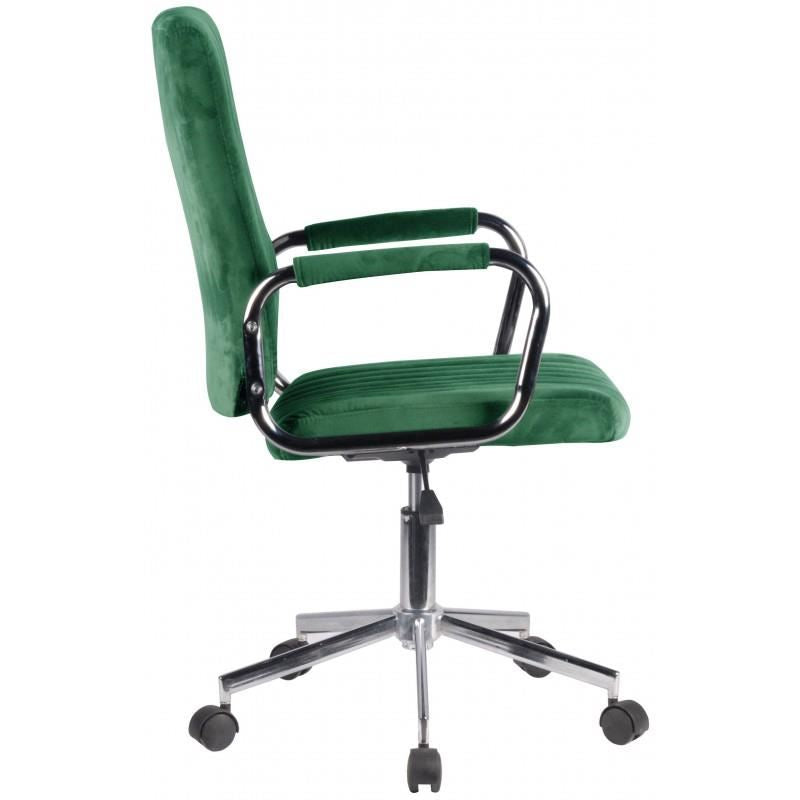 Scaun rotativ, catifea, verde, max 120 kg, 51x61x92/102 cm