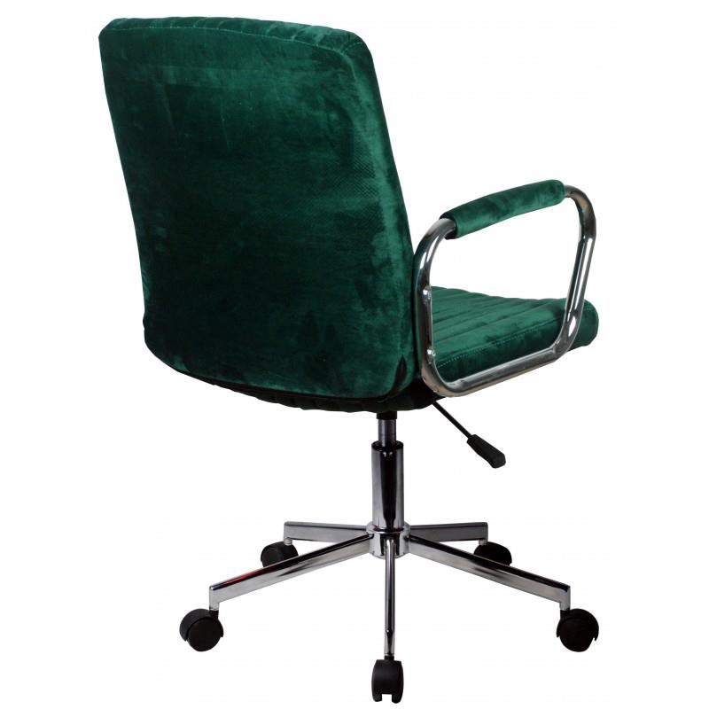 Scaun rotativ, catifea, verde, max 120 kg, 51x61x92/102 cm