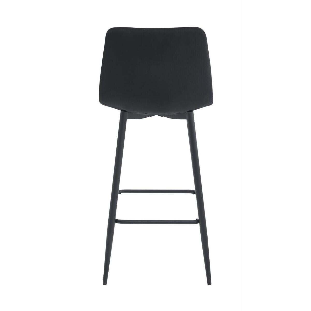 Set 2 scaune de bucatarie/bar, Arceto, catifea, otel, negru, 43.5x32.5x104 cm