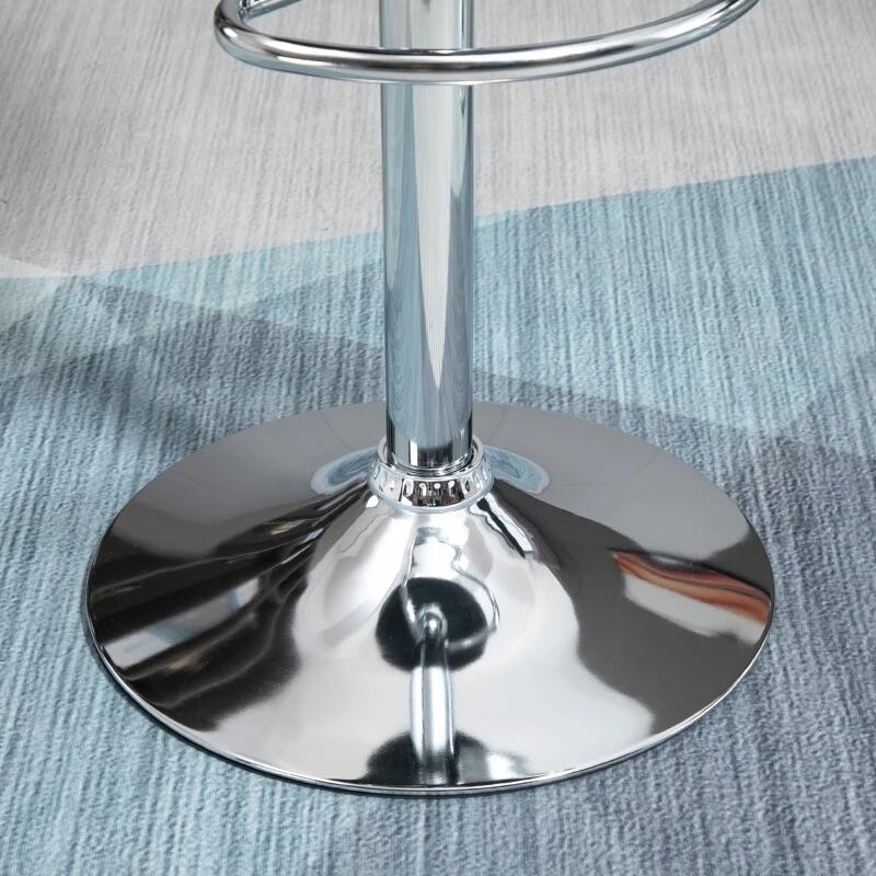 Set 2 scaune de bucatarie/bar, Marion, rotative, piele PU, gri si argintiu, 51.5x48x83-104 cm