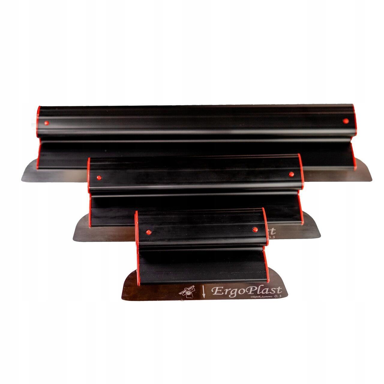 Set 3 gletiere profesionale, inox, 25, 40, 60 cm, suport, maner telescopic 1.2-2.2 m, rola gletuit, Ergoplast