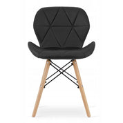 Set masa rotunda stil scandinav + 4 scaune Lago, Artool, MDF si lemn, alb si negru, 60x50 cm