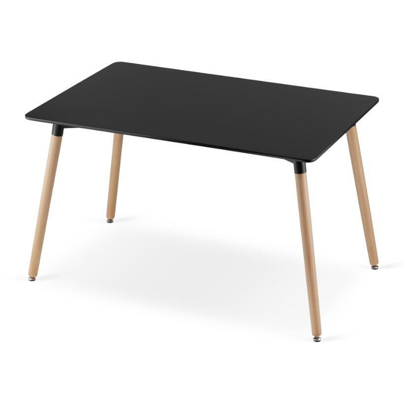 Skandináv stílusú asztalgarnitúra + 4 szék Mark fekete, MDF és fa, 120x80x75 cm