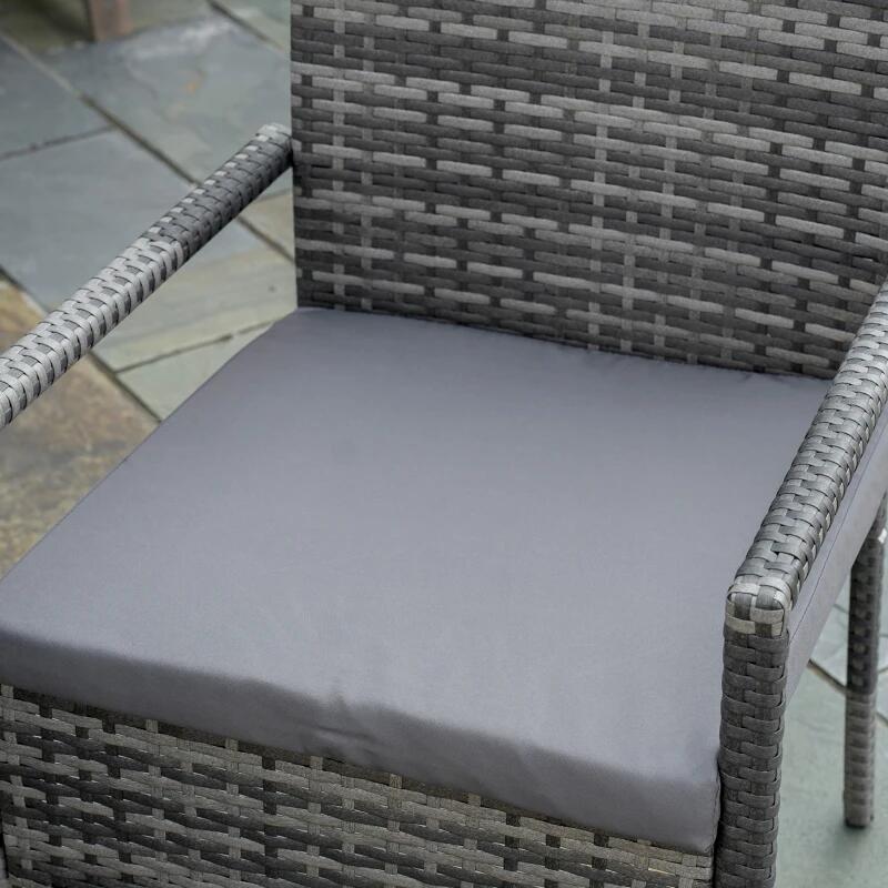 Set mobilier gradina/terasa, gri si maro, ratan sintetic, 1 masa extensibila, 6 scaune, Carolina