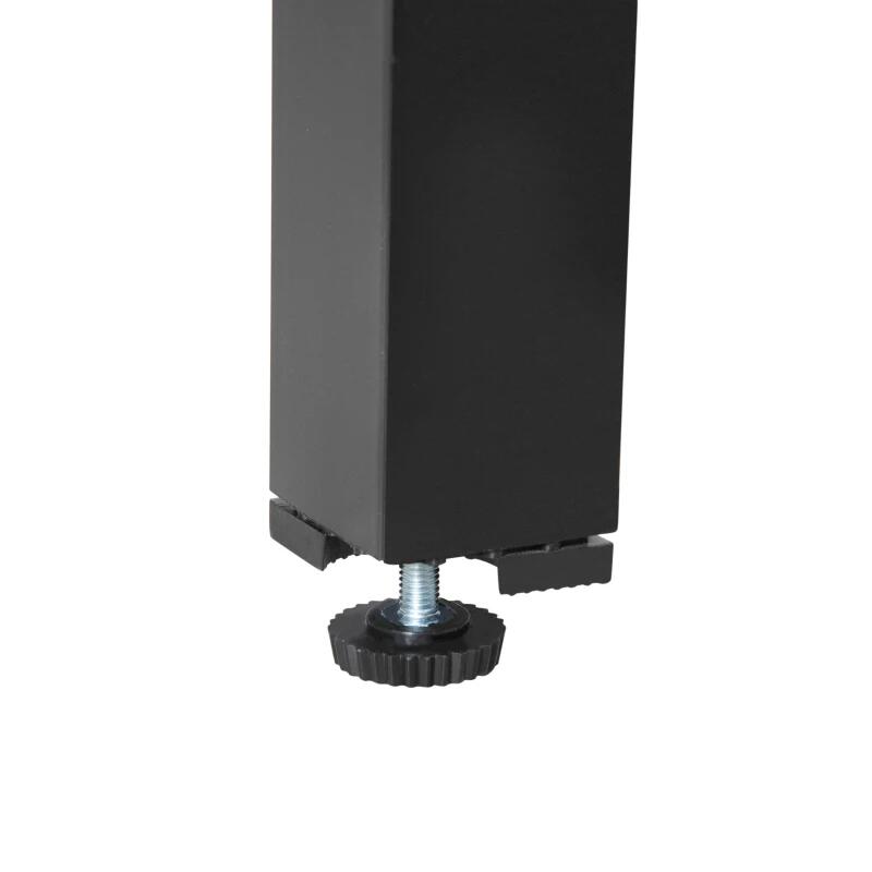 Set mobilier gradina/terasa, negru si stejar, 1 masa, 6 scaune, Abigail