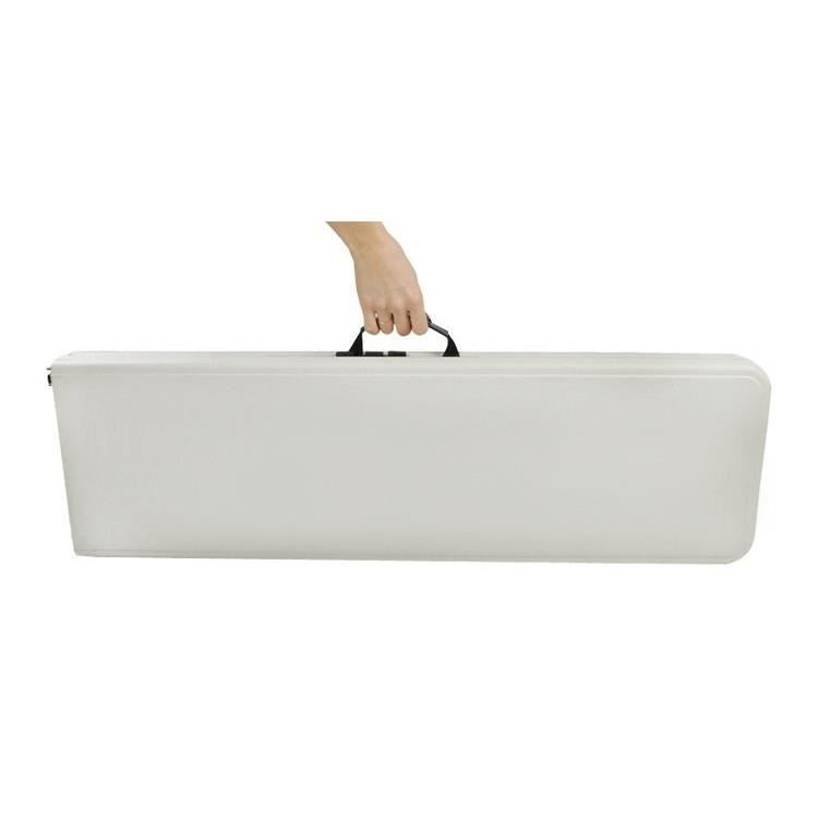 Kerti/terasz bútor szett, összecsukható, 1 asztal, 2 pad, fehér, 180x74x74 cm/180x30x45 cm, Malatec