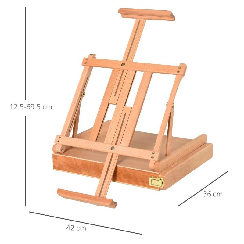 Sevalet de masa 2 in 1 cu trusa, lemn, unghi reglabil, pliabil, 42x36x12.5 cm