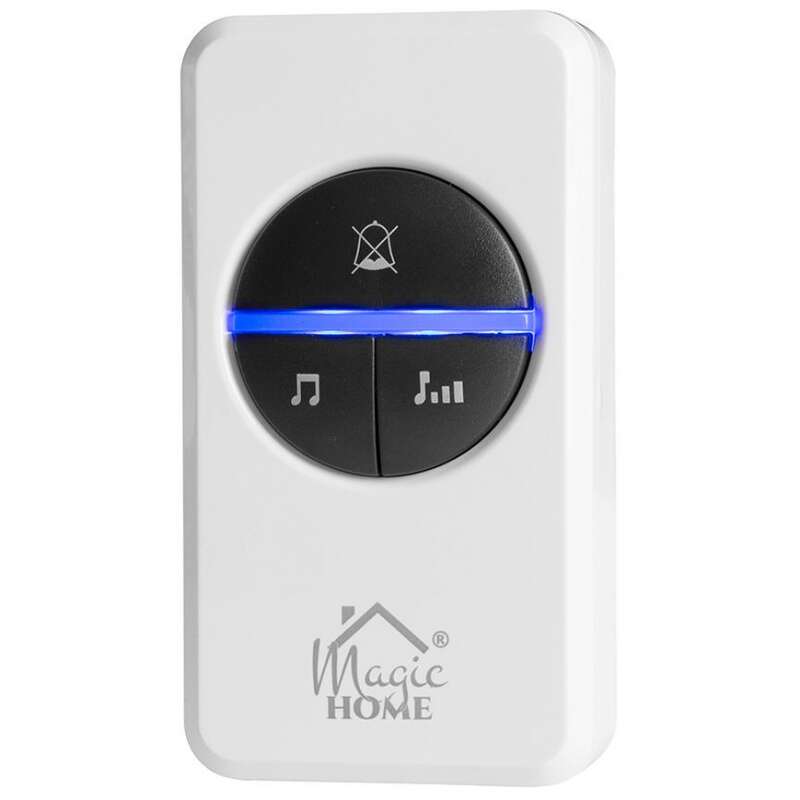 Vezeték nélküli kapucsengő, Magic Home, 100 m, 16 hangjelzés, hálózati adapter, fehér, IP44
