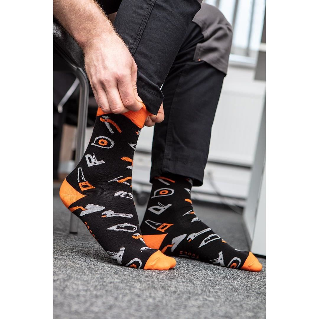 Munkazokni, magas szárú, NEO modell, fekete és narancssárga, 39-42-es méret, NEO