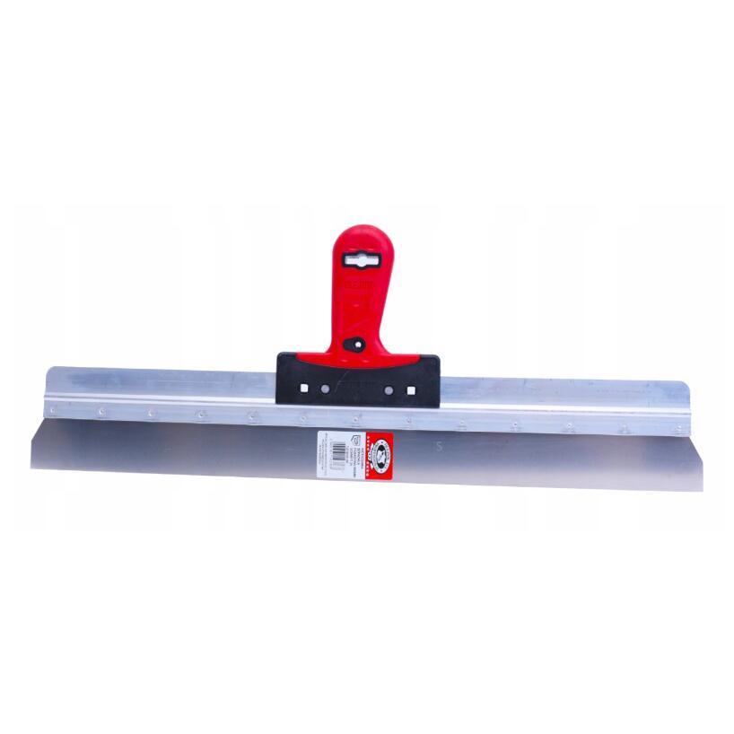 Rozsdamentes acél homlokzati simító, Olejnik, Popular, puha nyél, 580 mm, piros