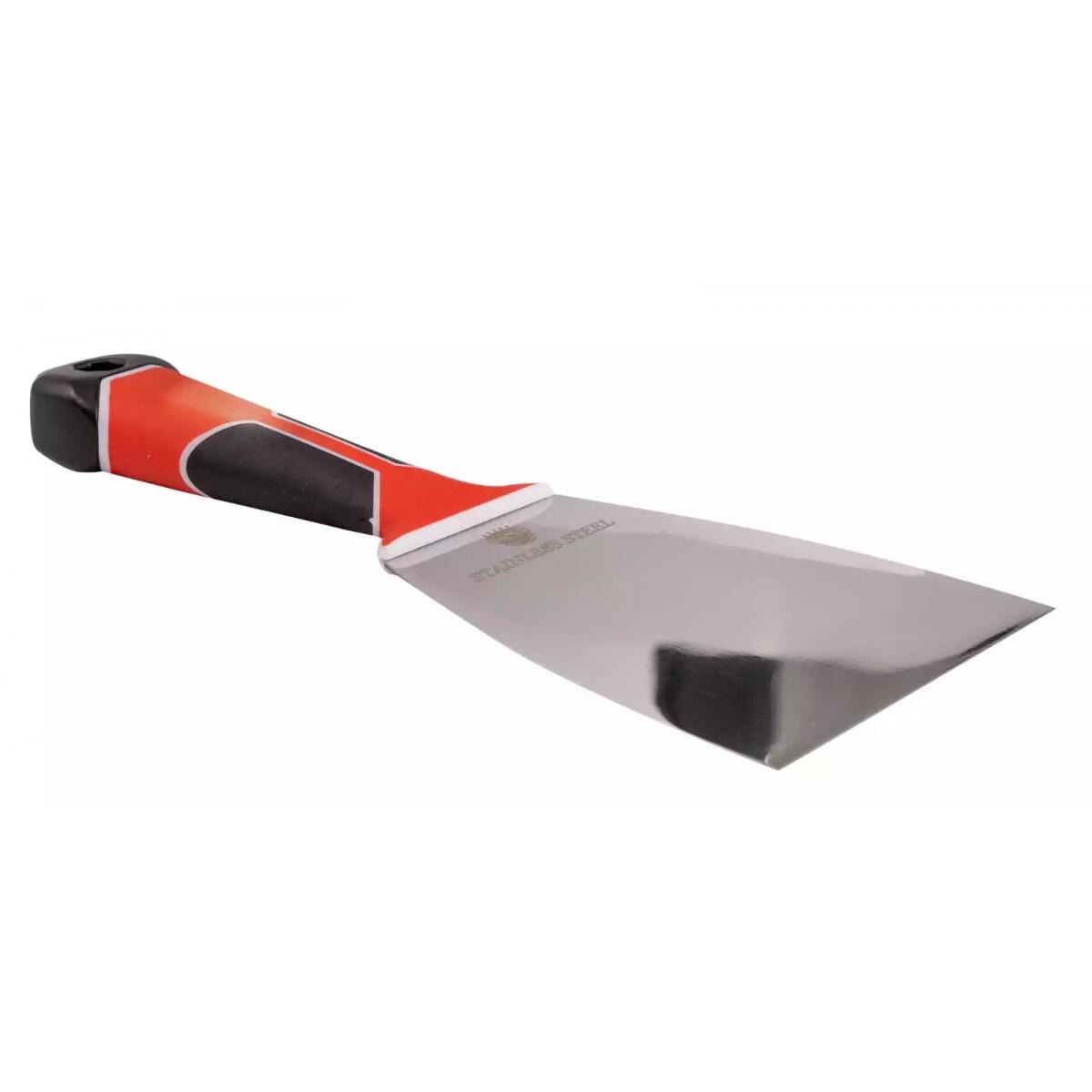 Rozsdamentes acél spatula, háromkomponensű nyéllel, 100 mm, Olejnik