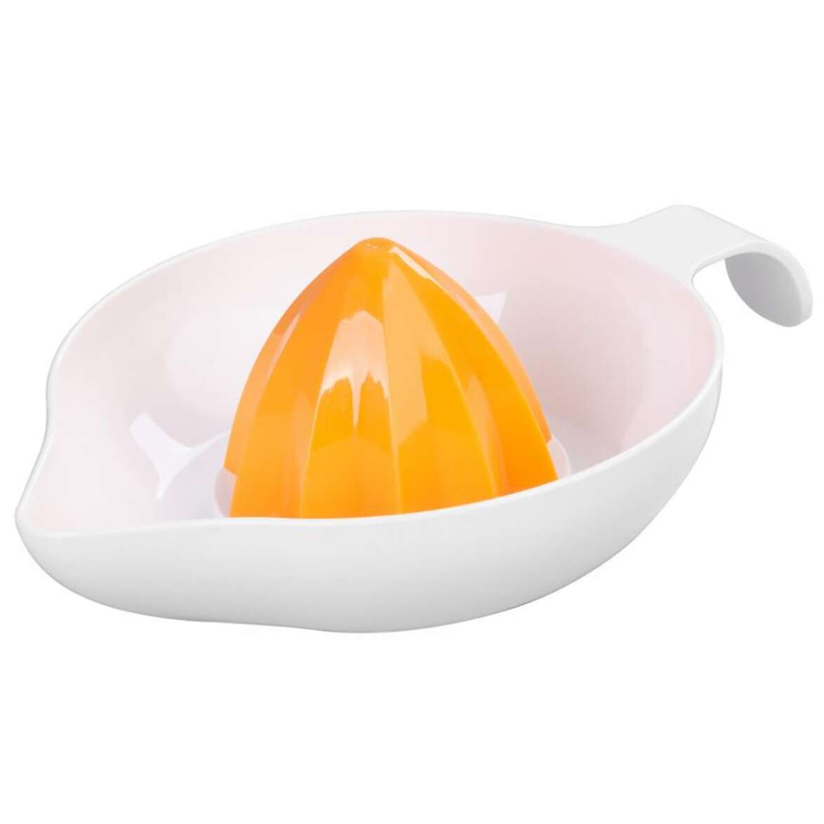 Manuális citrusfacsaró, műanyag, fehér és narancssárga, 350 ml, MagicHome