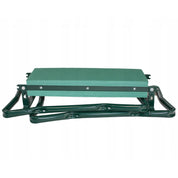 Suport genunchi pentru gradinarit, Jumi, 3 in 1, cu buzunare laterale, spuma si metal, verde, 59x28x49 cm