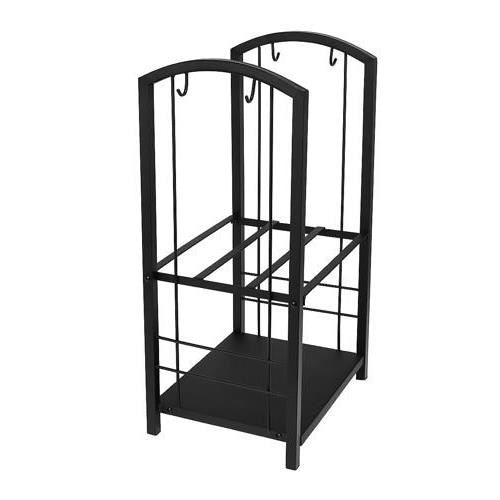 Kandallófa tartó szett, 2 szint, 4 tartozékkal 60 cm, acél, 40x30x73 cm