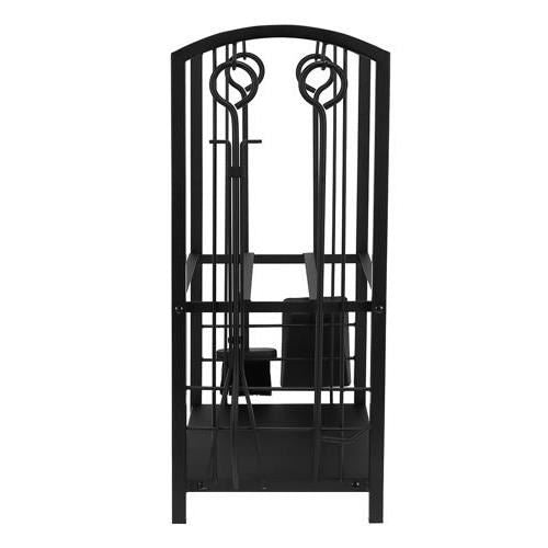 Kandallófa tartó szett, 2 szint, 4 tartozékkal 60 cm, acél, 40x30x73 cm