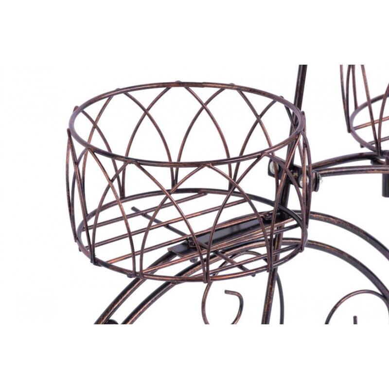 Suport metalic pentru ghivece flori, Strend Pro, model bicicleta, 3 suporturi, 60x21x42 cm