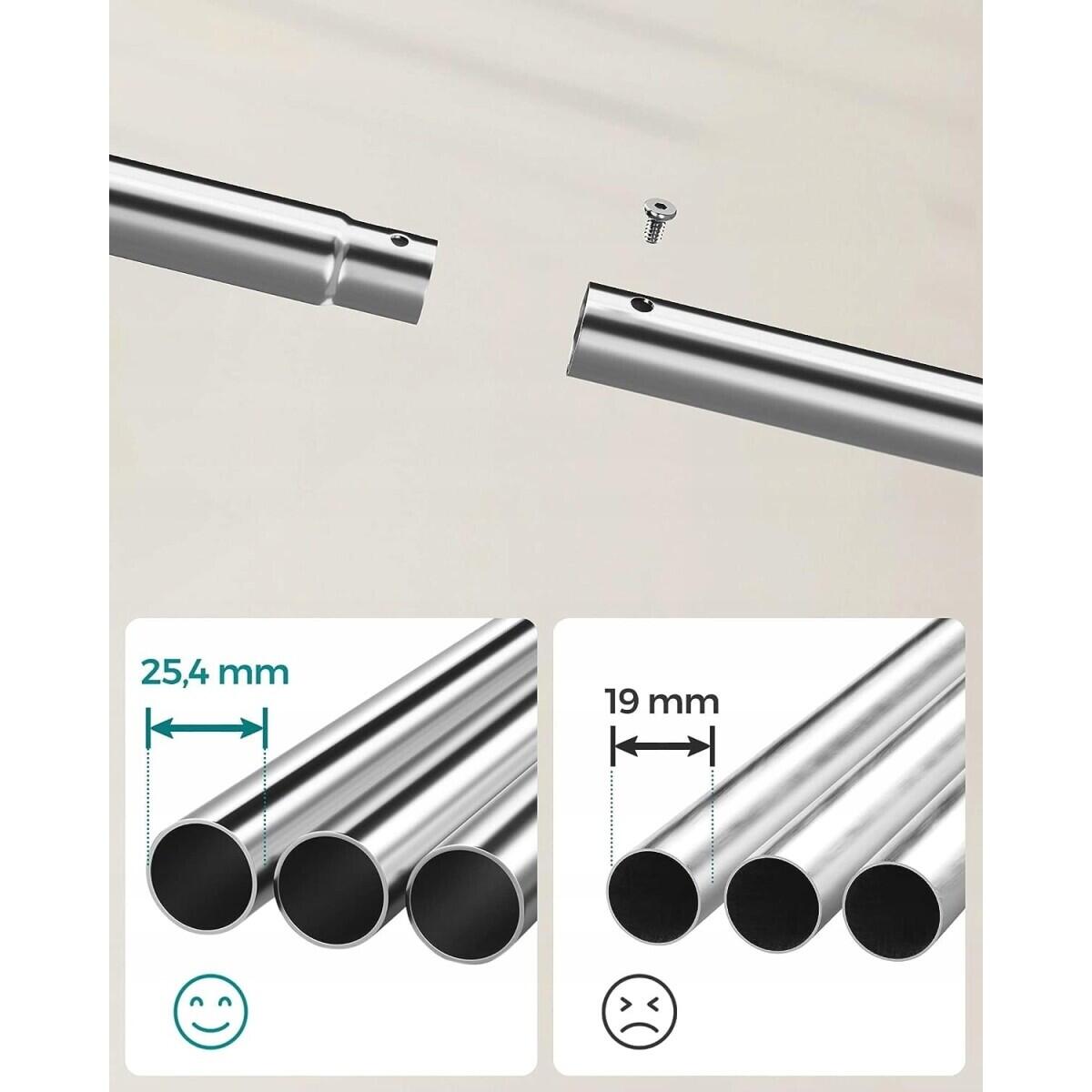 Suport mobil cu roti pentru haine, cu raft incaltaminte, otel, argintiu, max 100 kg, 103.5x52.5x155 cm