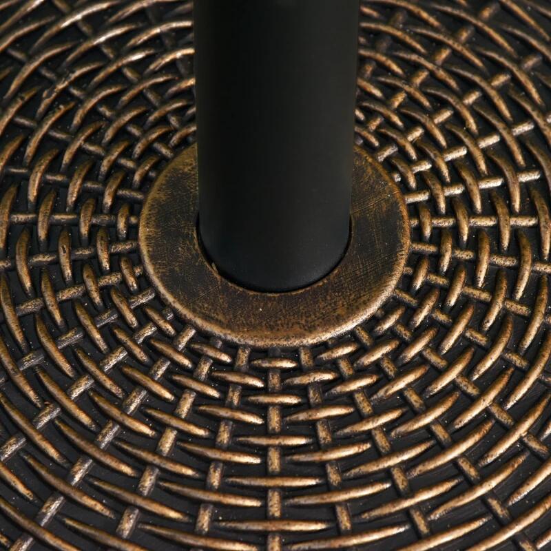 Esernyőtartó 35/38/48 mm, kerek, HDPE, fém, rattan utánzat, barna, 53x35,5 cm