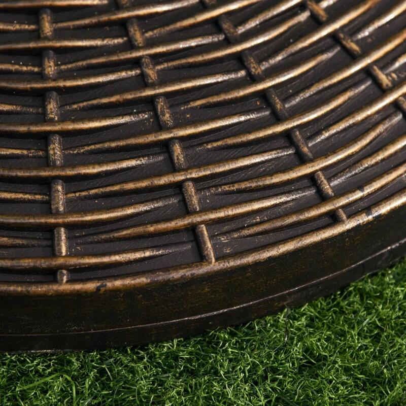 Esernyőtartó 35/38/48 mm, kerek, HDPE, fém, rattan utánzat, barna, 53x35,5 cm