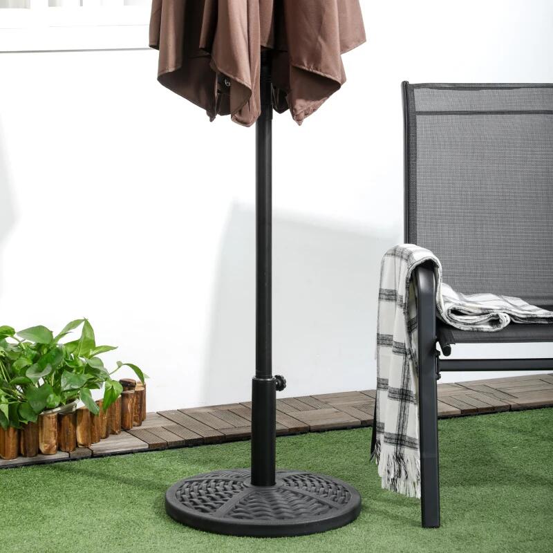 Esernyőtartó 38-48 mm, kerek, HDPE, rattan utánzat, fekete, 45x33 cm