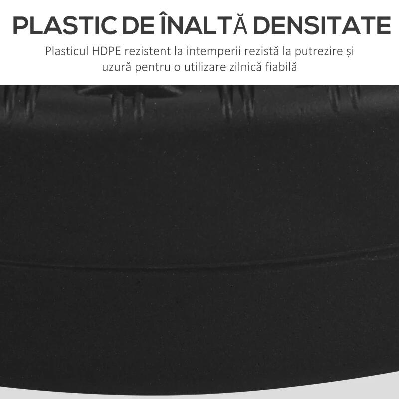 Esernyőtartó 38-48 mm, kerek, HDPE és acél, rattan utánzat, fekete, 51x36 cm
