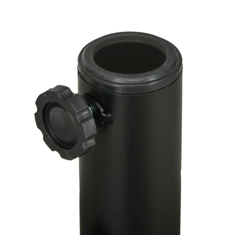 Esernyőtartó 38-48 mm, kerek, HDPE és acél, rattan utánzat, fekete, 51x36 cm