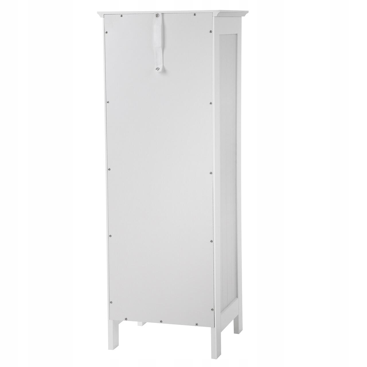 Dulap baie, Vasagle, placa MDF, 1 raft, 1 usa, 1 sertar, alb, 32x30x87cm