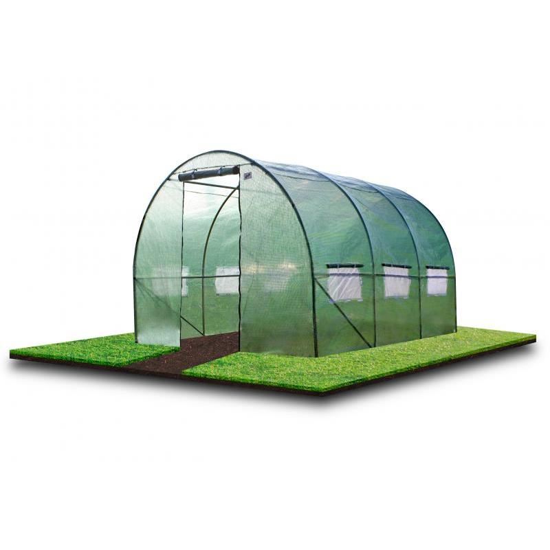 Sera de gradina, tip tunel, 6 ferestre, cadru metalic, folie PE + PP, 2x3.5x2 m, Chomik