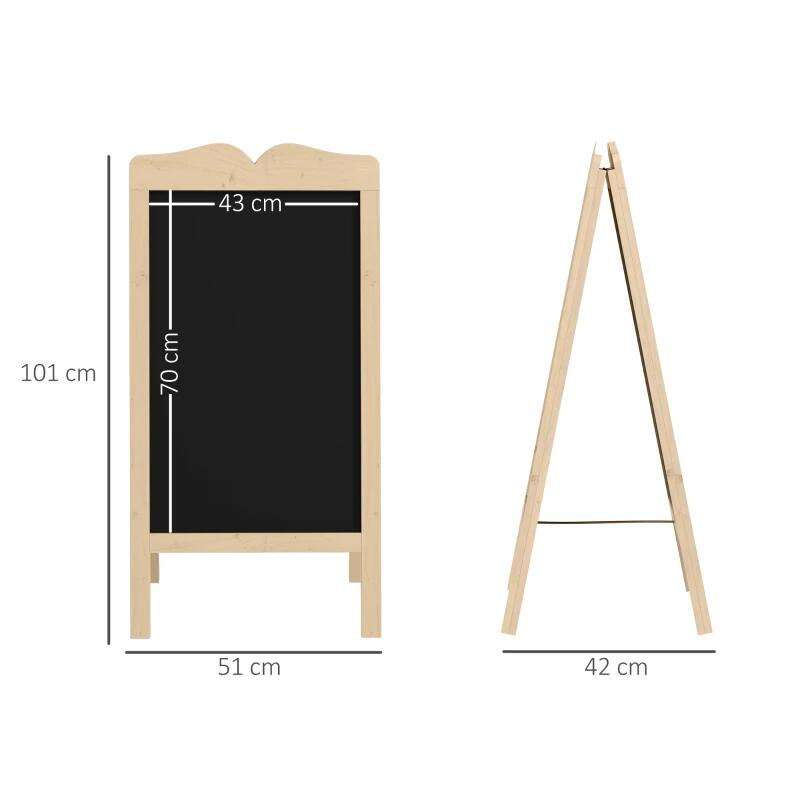 Mágneses, szárazon törölhető tábla, éttermi display, fekete, 8 filctoll, 6 sablon, 51x42x101 cm