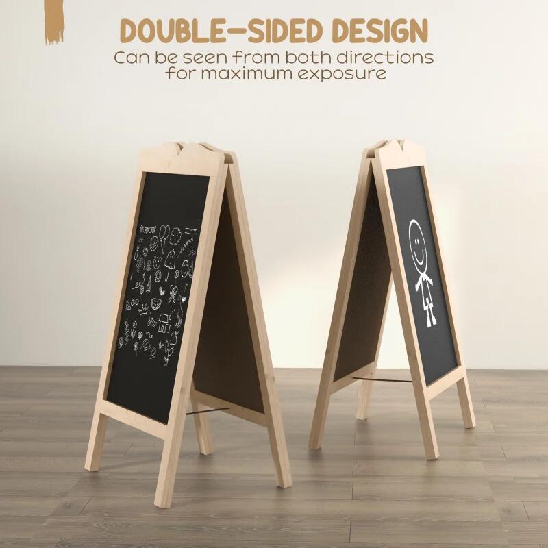 Mágneses, szárazon törölhető tábla, éttermi display, fekete, 8 filctoll, 6 sablon, 51x42x101 cm