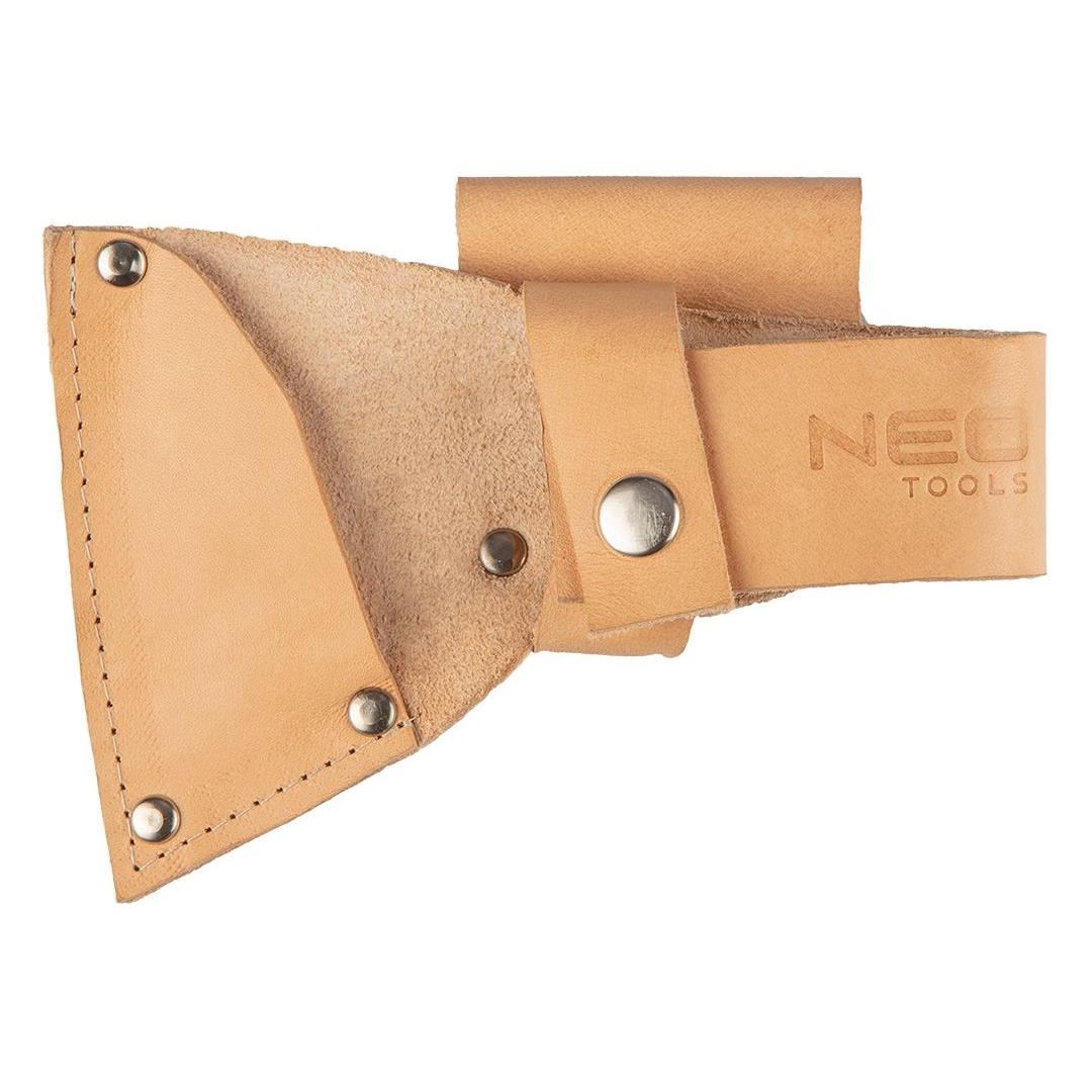 Fejsze, fa nyéllel, bőrtokos, túlélő modell, 400 g, NEO