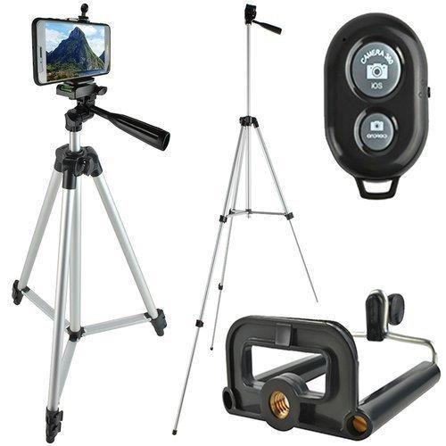 Trepied/suport smartphone, pentru selfie, cu telecomanda, bluetooth, 45-133 cm